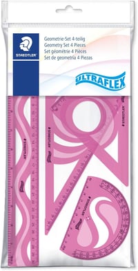 STAEDTLER Ultra Flexible 4 részes geometria szett vonalzóval és szögmérővel 4