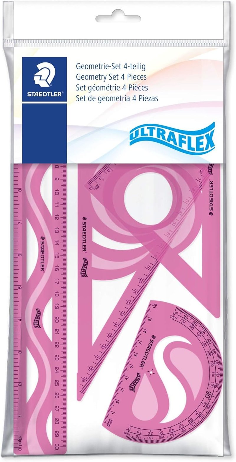 STAEDTLER Ultra Flexible 4 részes geometria szett vonalzóval és szögmérővel