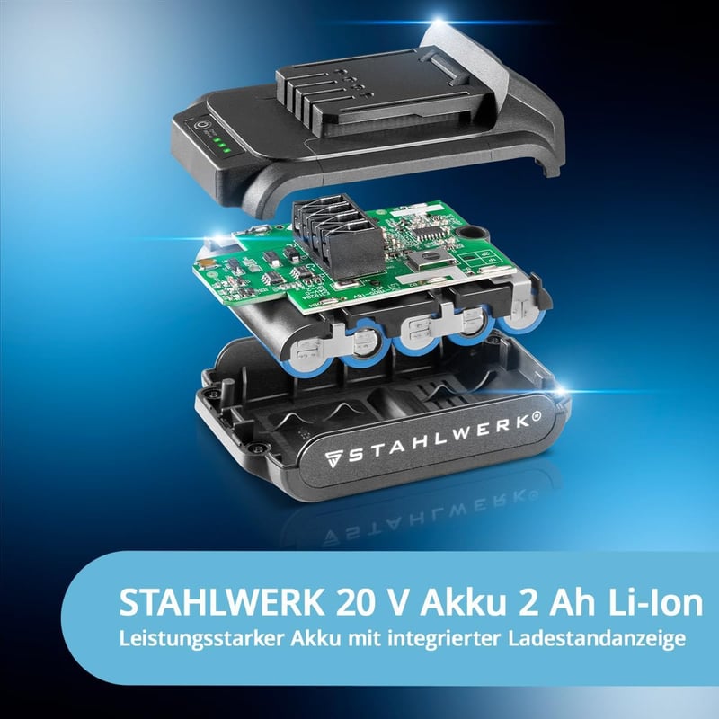 STAHLWERK 2in1 Akkus Lombfúvó és Porszívó 20V 2Ah Brushless