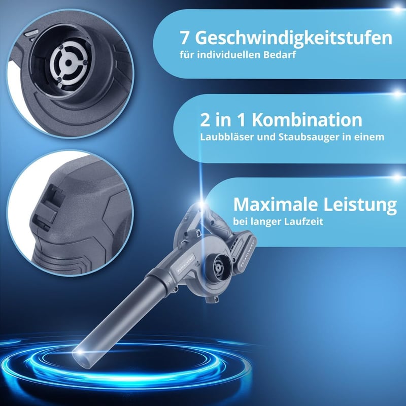 STAHLWERK 2in1 Akkus Lombfúvó és Porszívó 20V 2Ah Brushless
