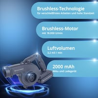 STAHLWERK 2in1 Akkus Lombfúvó és Porszívó 20V 2Ah Brushless 3