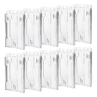 Stalora, set 10 bucăți, suport vertical din plastic rigid transparent pentru carduri, protecție durabilă pentru cărți de vizită, 5,8 x 8,9 cm, pentru birou și școală 1