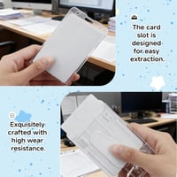 Stalora, set 10 bucăți, suport vertical din plastic rigid transparent pentru carduri, protecție durabilă pentru cărți de vizită, 5,8 x 8,9 cm, pentru birou și școală 4