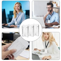 Stalora, set 10 bucăți, suport vertical din plastic rigid transparent pentru carduri, protecție durabilă pentru cărți de vizită, 5,8 x 8,9 cm, pentru birou și școală 5