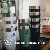 Pivný pohár Stanley 1913 Adventure Stacking, nehrdzavejúca oceľ, vákuová izolácia, vhodný do umývačky riadu, 473 ml, Hammertone Green 7