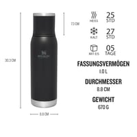 Termoska Stanley 1913 Adventure To-Go 1,0 l – čierna, nerezová izolačná fľaša na pitie 2