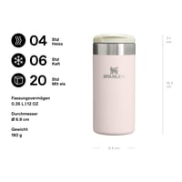 Termoska Stanley 1913 Aerolight Transit 0,35 l – ružová (Rose Quartz), cestovný termohrnček 2