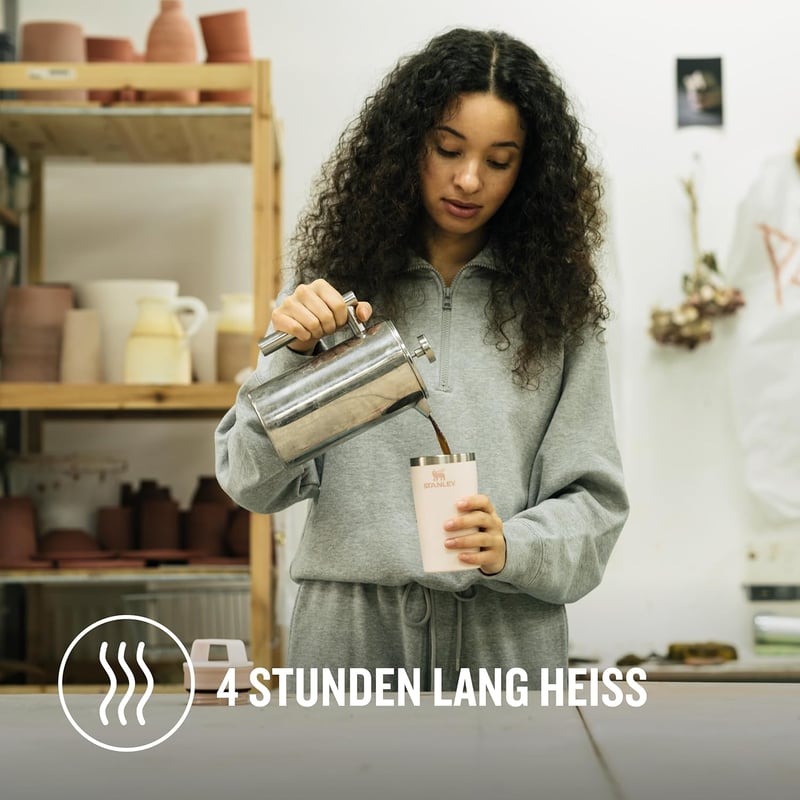 STANLEY 1913 Cafe Termikus Kávésbögre 0,35L Rozsakvarc - 4 Óra Meleg, 5 Óra Hideg - 0.35 L, Pink Quarts