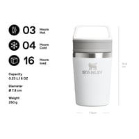 Nerezový termohrnček Stanley Café-To-Go s viečkom, 350 ml, biely (Frost) — hrnček je zospodu na boku preliačený (stav: pozri 2. obrázok) 3