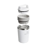 Nerezový termohrnček Stanley Café-To-Go s viečkom, 350 ml, biely (Frost) — hrnček je zospodu na boku preliačený (stav: pozri 2. obrázok) 10
