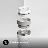 Nerezový termohrnček Stanley Café-To-Go s viečkom, 350 ml, biely (Frost) — hrnček je zospodu na boku preliačený (stav: pozri 2. obrázok) 8
