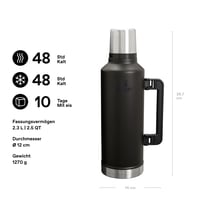 Termoska Stanley 1913 Classic Legendary 2,3 l – Matte Black Pebble, nerezová vákuová fľaša 3
