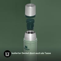 Termos Stanley 1913 Classic Legendary 0,59 L - Menținere temperatură 18 ore - Termos din oțel inoxidabil - Fără BPA - Compatibil cu mașina de spălat vase - Hammertone Green 6