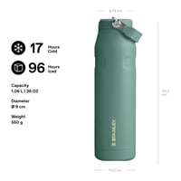 Sticlă Stanley 1913 Flip Straw cu pai, 1,06 L - Termos culoarea Shale, fără BPA, etanș, lavabil în mașina de spălat vase 2