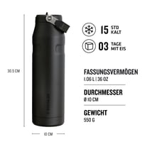 Stanley 1913 Flip Straw fľaša na vodu 1,06 l – čierna, bez obsahu BPA, so slamkou vo viečku 2