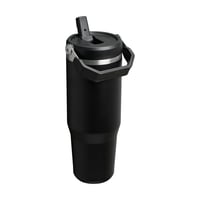 Pahar termoizolant cu pai Stanley 1913 Flip Straw 0,89 L negru – etanș, fără BPA, compatibil cu mașina de spălat vase 8