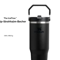 Pahar termoizolant cu pai Stanley 1913 Flip Straw 0,89 L negru – etanș, fără BPA, compatibil cu mașina de spălat vase 3