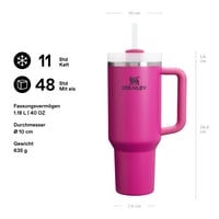 Termoska STANLEY 1913 Quencher H2.0 FlowState so slamkou, 1,2 l, fuchsiová, nehrdzavejúca oceľ, bez BPA, nápojový pohár, 11 hodín studené, 48 hodín ľadové 2