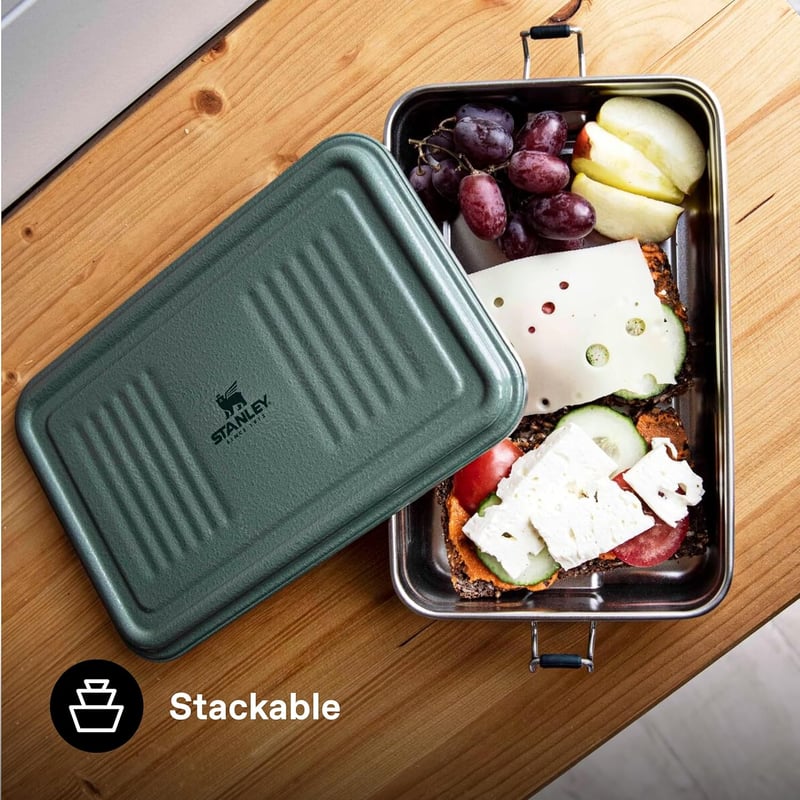STANLEY 1913 Rozsdamentes Ételhordó 1.2L Zöld Szendvicses Doboz BPA-Mentes - 1,1 L, Hammertone Green