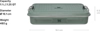 STANLEY 1913 Rozsdamentes Ételhordó 1.2L Zöld Szendvicses Doboz BPA-Mentes - 1,1 L, Hammertone Green 2