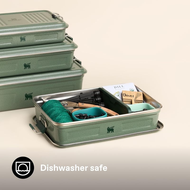 STANLEY 1913 Rozsdamentes Ételhordó 1.2L Zöld Szendvicses Doboz BPA-Mentes - 1,1 L, Hammertone Green