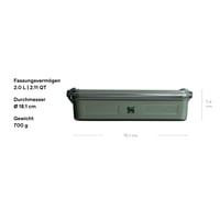 Casetă pentru alimente Stanley 1913 Useful Classic 2L din oțel inoxidabil - Recipient pentru sandwich-uri lavabil în mașina de spălat vase, stivuibil, fără BPA, Hammertone Green 2