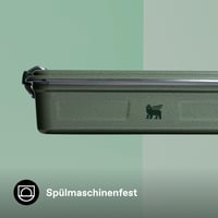 Casetă pentru alimente Stanley 1913 Useful Classic 2L din oțel inoxidabil - Recipient pentru sandwich-uri lavabil în mașina de spălat vase, stivuibil, fără BPA, Hammertone Green 7