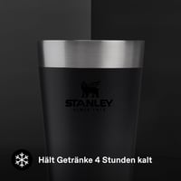 Cană de bere STANLEY Adventure Stacking 473 ml - Negru, oțel inoxidabil, izolare în vid, pereți dubli, fără BPA, compatibilă cu mașina de spălat vase 4