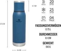 Stanley Adventure To-Go Termosz 0,75L - 20 óra meleg, 25 óra hideg, vákuumszigeteléssel - 750 ml, Abyss 2