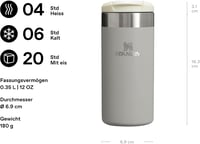 Stanley Aerolight Transit 0,35L Termikus Utazó Bögre, 4 Óra Hőtartás, Autópoháradó - 0.35 L, Ash 2