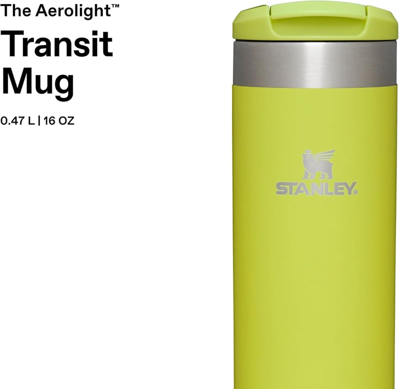 STANLEY Aerolight Transit 0,47L Termikus Utazó Bögre Sárga - 6 Óra Hőtartás, Autópoháradapter - 0.47 L, Electric Yellow