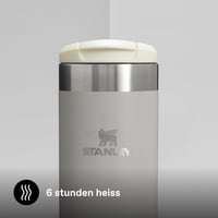 Termoska Stanley Aerolight Transit 0,47 l – Udrží nápoj teplý 6 hodín – Vhodná do umývačky riadu – Nepriepustný hrnček na kávu – Kompatibilná s držiakmi do auta – Ash 4