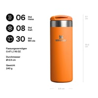 Termoska Stanley Aerolight Transit 0,47 l – Goldenrod Coral – Udrží nápoj teplý 6 hodín – Nepriepustná – Vhodná do umývačky riadu – Vhodná do držiaka v aute 2