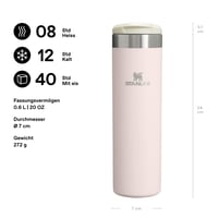 Cană Termică Stanley Aerolight Transit 0,6 L - Rozé - Menține Băutura Caldă 6 Ore - Etanșă - Lavabilă în Mașina de Spălat Vase - Compatibilă cu Suportul pentru Pahare Auto 2