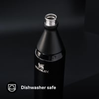 Sticlă de apă din oțel inoxidabil Stanley All Day Slim 0,6 L - Termos cu menținerea temperaturii scăzute timp de 6 ore, 11 ore cu gheață - Fără BPA, etanșă, lavabilă în mașina de spălat vase - Negru 6