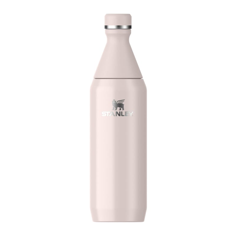 Sticlă de apă din oțel inoxidabil Stanley All Day Slim 0,6 L - Termos cu menținerea temperaturii timp de 6/11 ore - Fără BPA - Etanșă - Lavabilă în mașina de spălat vase - Rose Quartz