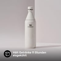 Sticlă de apă Stanley All Day Slim din oțel inoxidabil, 0,6 L - Termos, păstrează băuturile reci 6 ore sau 11 ore cu gheață - Fără BPA, etanșă, lavabilă în mașina de spălat vase - Crem 4