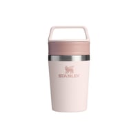 Nerezový cestovný hrnček Stanley Cafe To-Go 0,23 l, farba Rose Quartz – udrží nápoj 3 hodiny teplý, 4 hodiny studený, vhodný do umývačky riadu, s praktickým uchom. 1