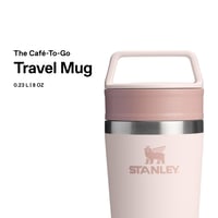 Nerezový cestovný hrnček Stanley Cafe To-Go 0,23 l, farba Rose Quartz – udrží nápoj 3 hodiny teplý, 4 hodiny studený, vhodný do umývačky riadu, s praktickým uchom. 3