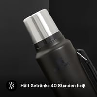 Termos Stanley Classic Legendary 1,4 L, negru mat, oțel inoxidabil, menține temperatura timp de 40 de ore, fără BPA, lavabil în mașina de spălat vase 4