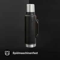 Termos Stanley Classic Legendary 1,4 L, negru mat, oțel inoxidabil, menține temperatura timp de 40 de ore, fără BPA, lavabil în mașina de spălat vase 7