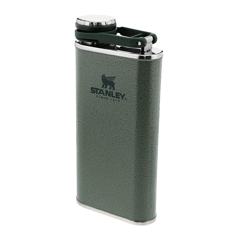 Ploscă din oțel inoxidabil Stanley Classic Wide Mouth 236 ml - cu capac Never-Lose, deschidere largă, fără BPA - Hammertone Green