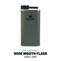 Ploscă din oțel inoxidabil Stanley Classic Wide Mouth 236 ml - cu capac Never-Lose, deschidere largă, fără BPA - Hammertone Green 3