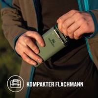 Ploscă din oțel inoxidabil Stanley Classic Wide Mouth 236 ml - cu capac Never-Lose, deschidere largă, fără BPA - Hammertone Green 4