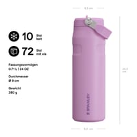 Sticlă de apă Stanley Flip Straw 0,7 L mov - menține băutura rece 10 ore, gheața rezistă 3 zile, etanșă, fără BPA, lavabilă în mașina de spălat vase 2
