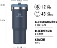 Termoska Stanley Flip Straw Tumbler 1.0 so slamkou, navy - 0,89 l 2
