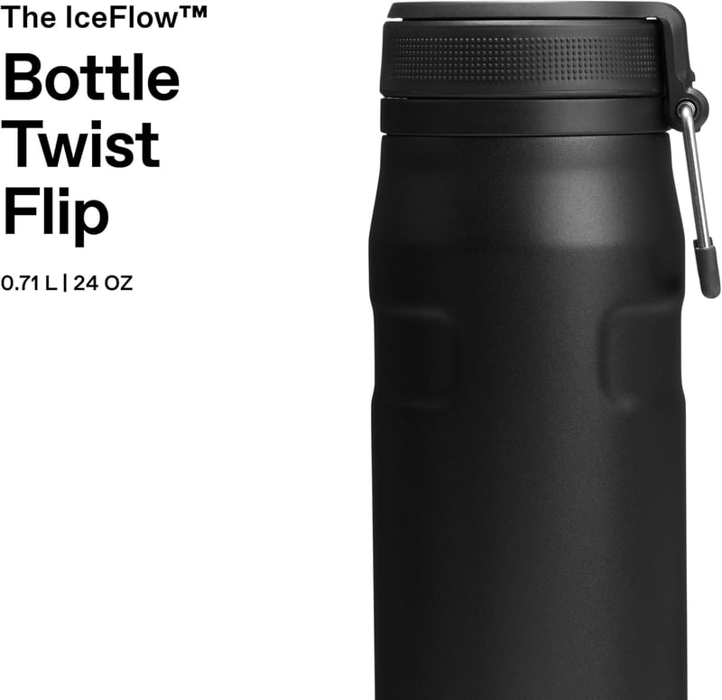 Stanley IceFlow 0.71L Twist Flip Termosz - 17 Órás Hűtés, Rozsdamentes Acél, Fekete - 710 ml, Black 2.0