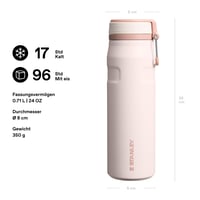 Nerezová fľaša Stanley IceFlow Flip Straw 0,71 l – Rose Quartz – 17 hodín chladenia, 4 dni ľadová, bez BPA, vhodná do umývačky riadu 2