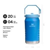 Fľaša Stanley IceFlow Flip Straw 2.0 1,9 l – Azúrovomodrá, bez BPA, nepriepustná, vhodná do umývačky riadu, udrží nápoj ľadovo studený 4 dni 2