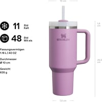 STANLEY Quencher H2.0 1,2L Termikus Ivópalack Szívószállal, 11 Órás Hűtés, Lila - 1.2L, Fliederfarben, Core 2